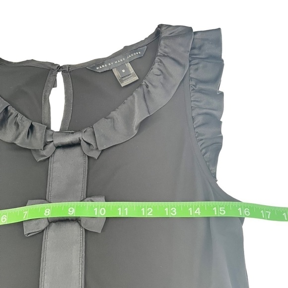 marc by Marc Jacobs Black Ruffle & Bow Dress, M Size - Picture 10 of 11